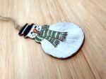 Hand-Painted Ceramic Snowman Ornament – Terracotta Clay Christmas Decoration (5 of 6) -- Fabode Ceramics