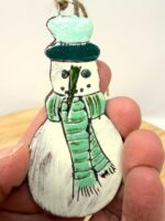 Handmade Ceramic Snowman Christmas Ornament – Rustic Folk Decoration (3 of 6) -- Fabode Ceramics