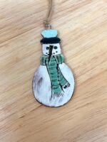 Handmade Ceramic Snowman Christmas Ornament – Rustic Folk Decoration (6 of 6) -- Fabode Ceramics