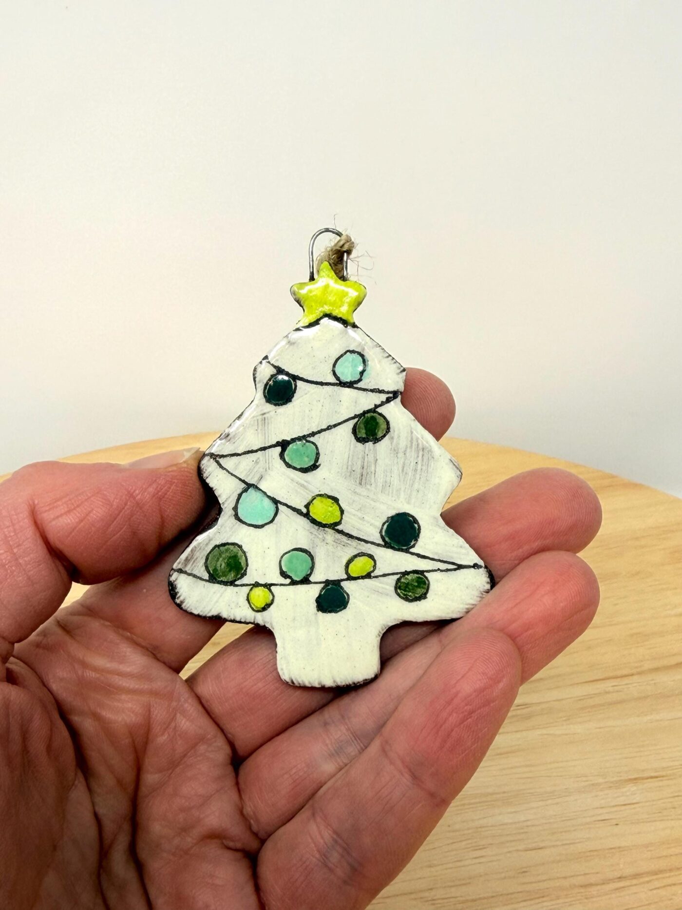 Handmade Ceramic Christmas Tree Ornament – Rustic Terracotta Tree Decoration – Folk Inspired Holiday Decor (1 of 7) -- Fabode Ceramics