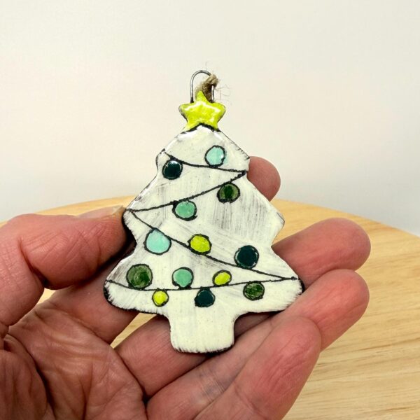Handmade Ceramic Christmas Tree Ornament – Rustic Terracotta Tree Decoration – Folk Inspired Holiday Decor (1 of 7) -- Fabode Ceramics