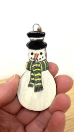 Handmade Ceramic Snowman Ornament – Rustic Terracotta Christmas Tree Decoration (3 of 7) -- Fabode Ceramics