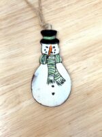 Handmade Ceramic Snowman Ornament – Rustic Terracotta Christmas Tree Decoration (5 of 5) -- Fabode Ceramics