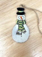 Handmade Ceramic Snowman Ornament – Rustic Terracotta Christmas Tree Decoration (5 of 6) -- Fabode Ceramics