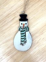 Handmade Ceramic Snowman Ornament – Rustic Terracotta Christmas Tree Decoration (6 of 7) -- Fabode Ceramics