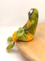 Needle Felted Frog Doll with Long Legs and Knitted Shorts | Whimsical Wool Sculpture (14 of 14) -- Fabode Ceramics
