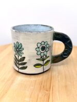 Handmade Ceramic Mug – Rustic Terracotta Stoneware, Sgraffito Folk Flower Design (9 of 18) -- Fabode Ceramics
