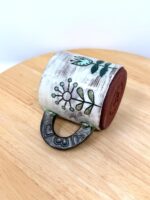 Handmade Ceramic Mug – Rustic Terracotta Stoneware, Sgraffito Folk Flower Design (16 of 18) -- Fabode Ceramics