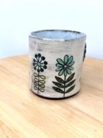 Handmade Ceramic Mug – Rustic Terracotta Stoneware, Sgraffito Folk Flower Design (8 of 18) -- Fabode Ceramics
