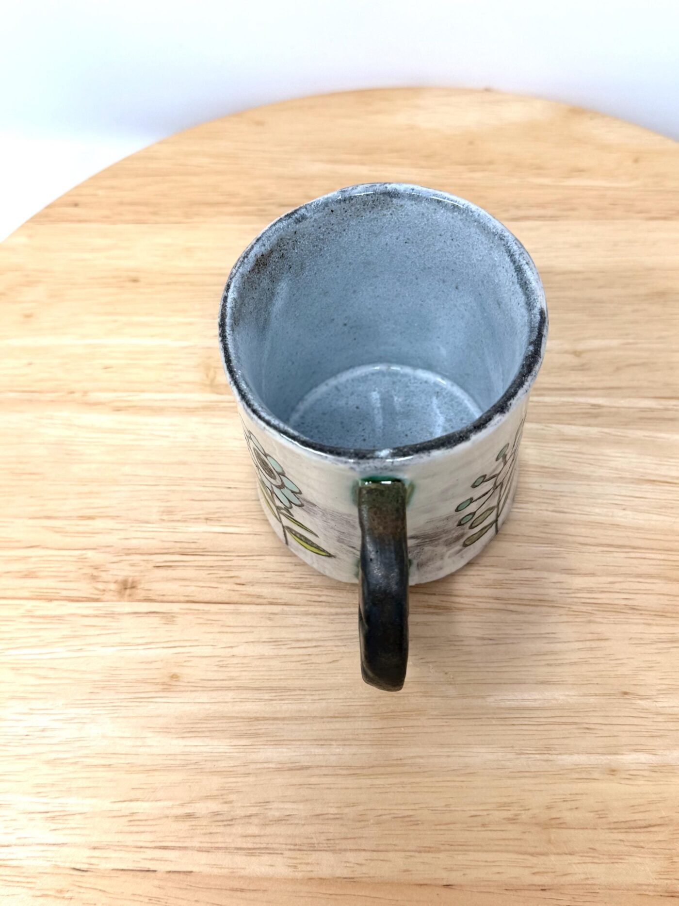 Handmade Ceramic Mug – Rustic Terracotta Stoneware, Sgraffito Folk Flower Design (12 of 18) -- Fabode Ceramics