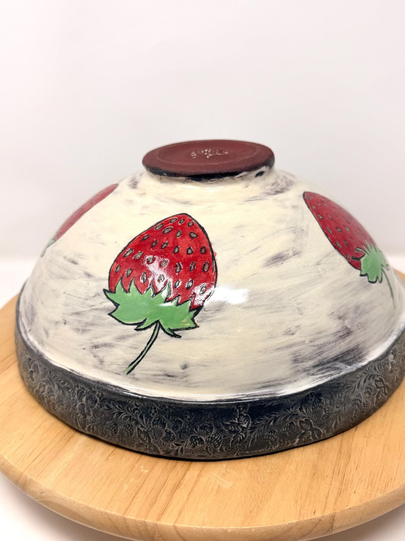 Handbuilt Strawberry Serving Bowl | Folk Art Ceramic Fruit Bowl | Rustic Stoneware Centrepiece | Handmade Pottery Gift (2 of 16) -- Fabode Ceramics