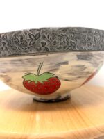 Handbuilt Strawberry Serving Bowl | Folk Art Ceramic Fruit Bowl | Rustic Stoneware Centrepiece | Handmade Pottery Gift (13 of 16) -- Fabode Ceramics
