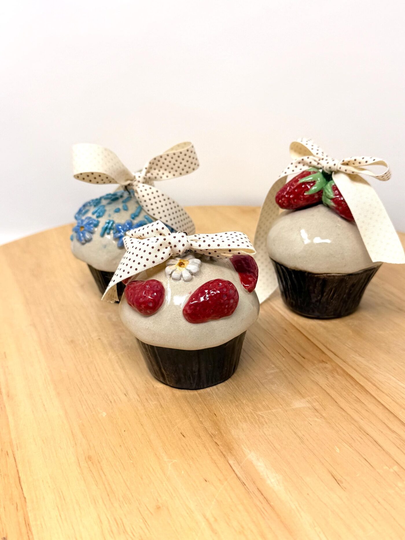 Handmade Ceramic Strawberry Decoration | Hanging Pottery Ornament | Cottagecore Gift | Folk Art Ceramic (4 of 15) -- Fabode Ceramics