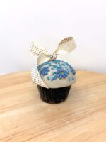 Blue Floral Muffin Ornament – One of a Kind Handmade Ceramic Decoration (8 of 12) -- Fabode Ceramics