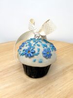 Blue Floral Muffin Ornament – One of a Kind Handmade Ceramic Decoration (11 of 12) -- Fabode Ceramics