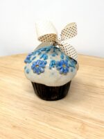 Blue Floral Muffin Ornament – One of a Kind Handmade Ceramic Decoration (12 of 12) -- Fabode Ceramics