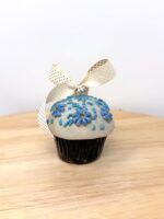 Blue Floral Muffin Ornament – One of a Kind Handmade Ceramic Decoration (9 of 12) -- Fabode Ceramics