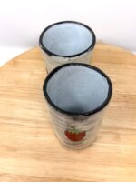 Strawberry Tumblers Pair – Handmade Ceramic Cups – Terracotta Pottery Set – Handbuilt Sgraffito Strawberry Design (11 of 15) -- Fabode Ceramics