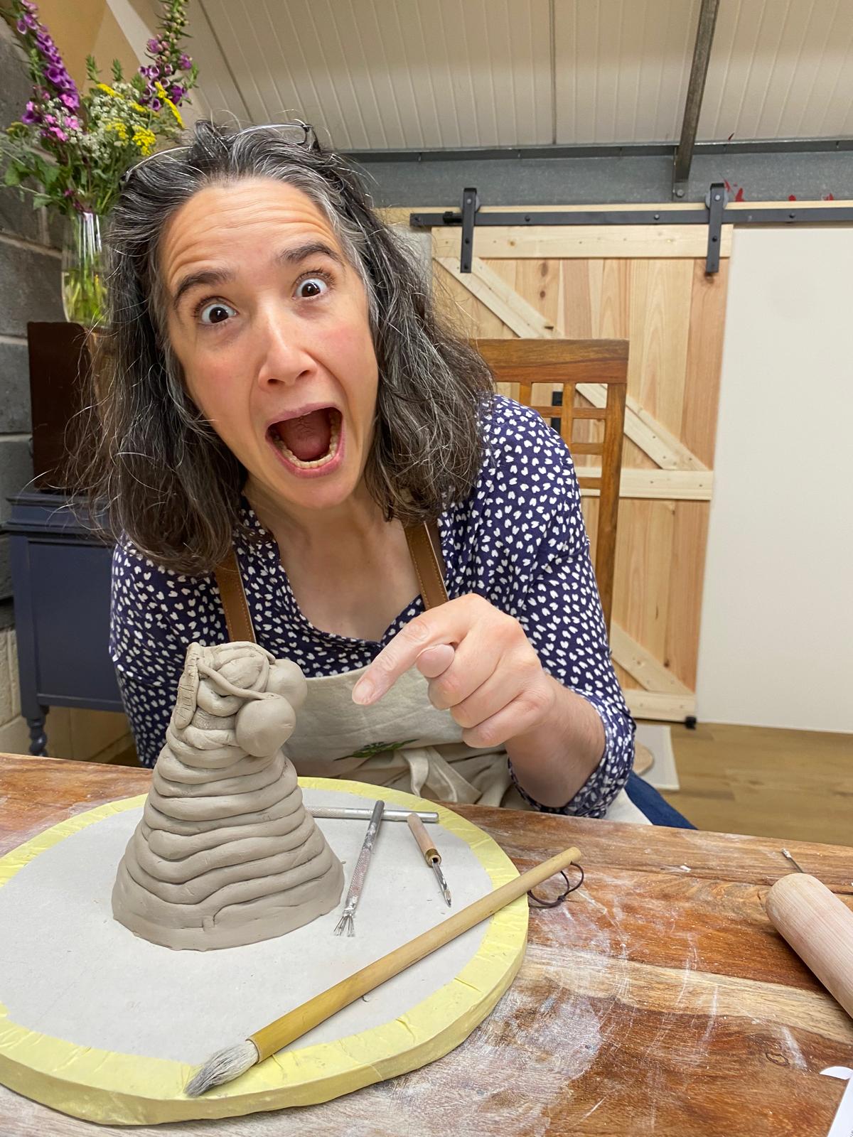 Finished coil pot from a Fabode ceramics workshop