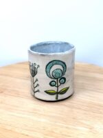 Handmade Ceramic Mug – Rustic Terracotta Stoneware with Folk Flower Sgraffito Design (6 of 17) -- Fabode Ceramics