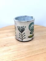 Handmade Ceramic Mug – Rustic Terracotta Stoneware with Folk Flower Sgraffito Design (4 of 17) -- Fabode Ceramics