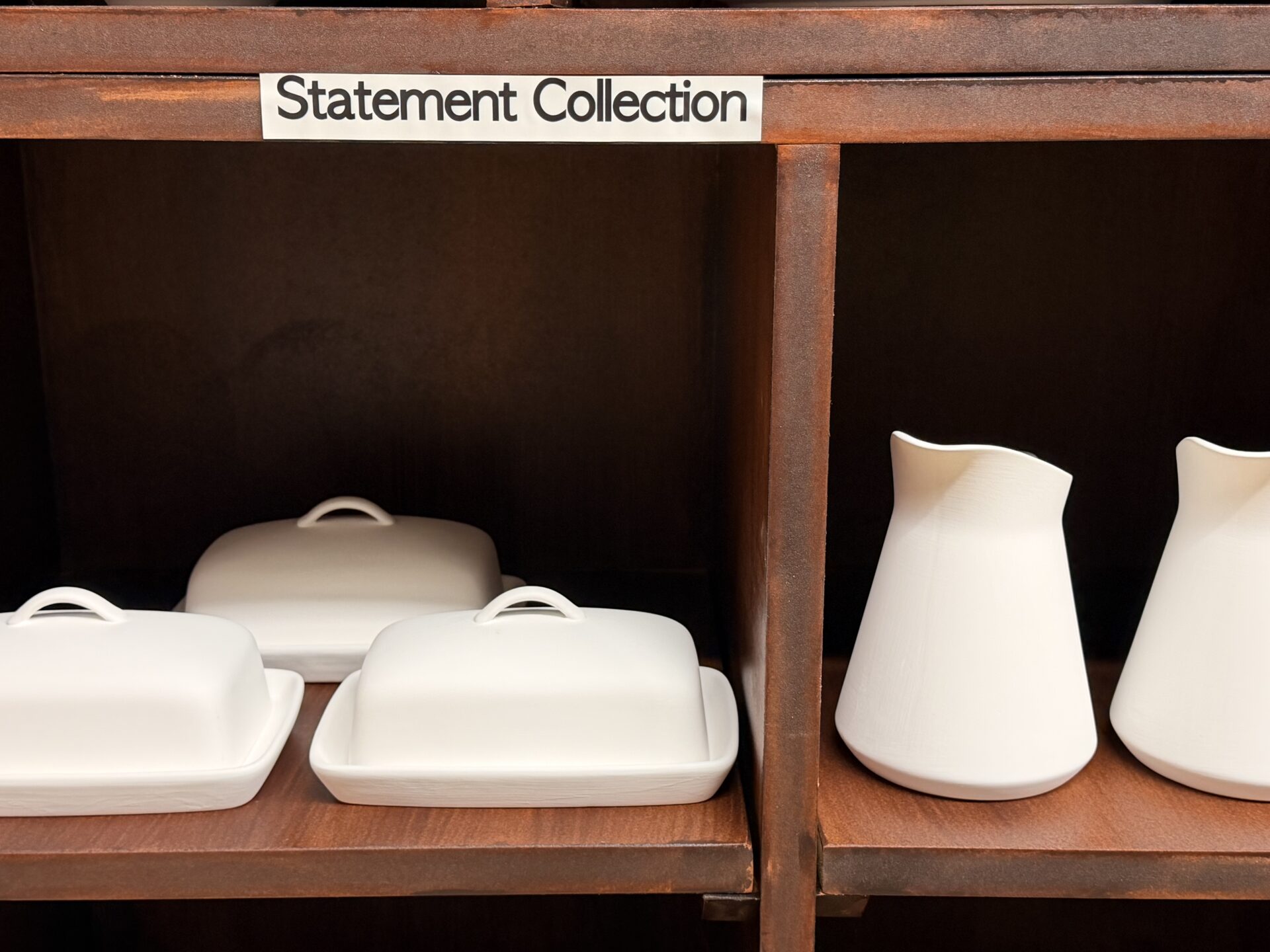 Statement Collection butter dishes and jugs ready to paint